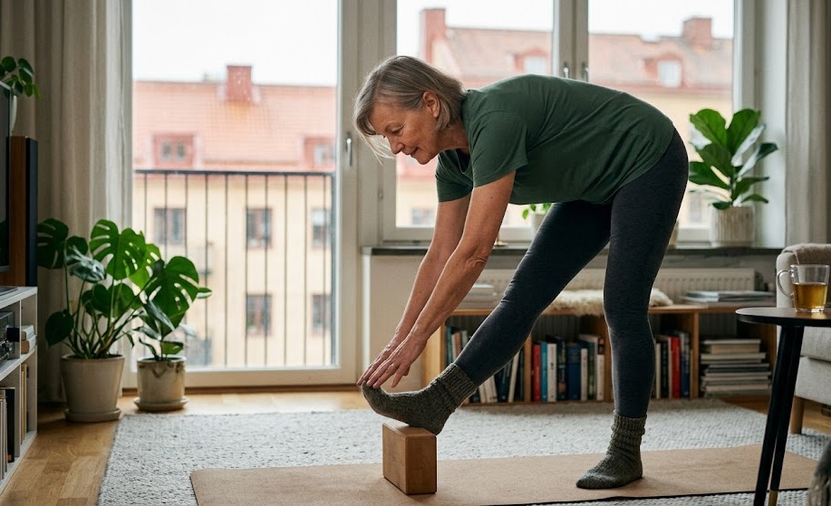 Ranní protažení u okna